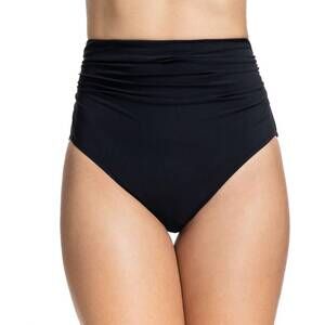NEW PROFILE BY GOTTEX women's tutti frutti ruched high waist swim bottom in blac